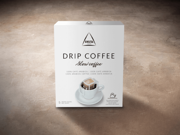 Café molido arábica en bolsitas Drip Coffee Delta pack de 5 unidades de 9  g.